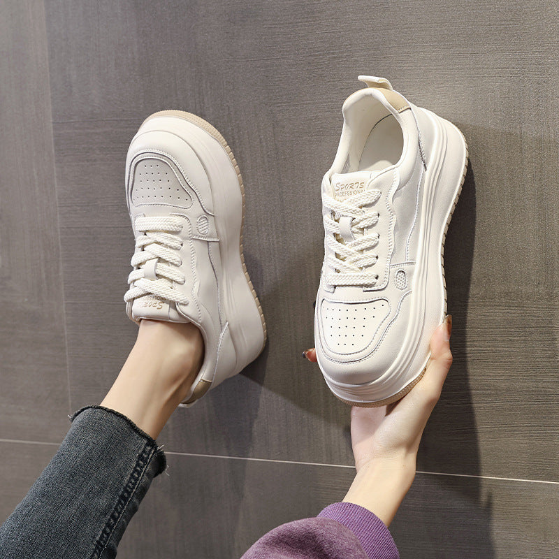 Women's White Spring Genuine Black Panda Platform Women's Casual Shoes