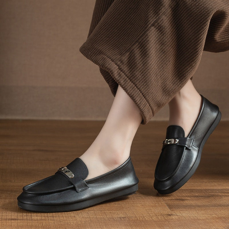 Women's One Pedal French Lock Small Sewing Very Loafers