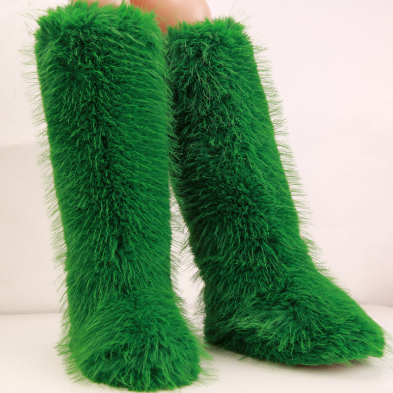Women's Over The Knee Female Fleece-lined Winter Boots