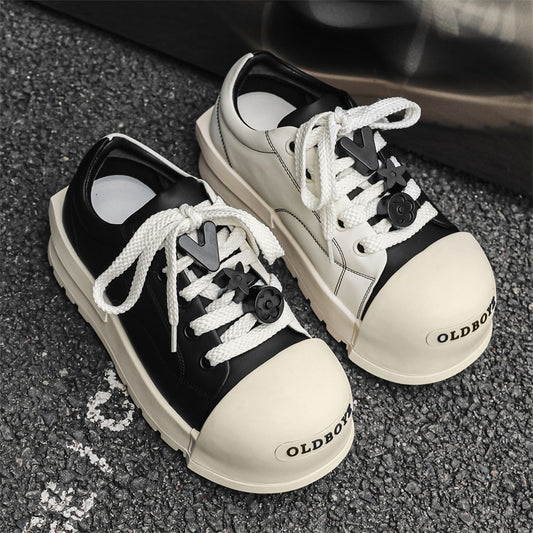Men's National Fashion Couple Spring Breathable Black White Men's Board Shoes