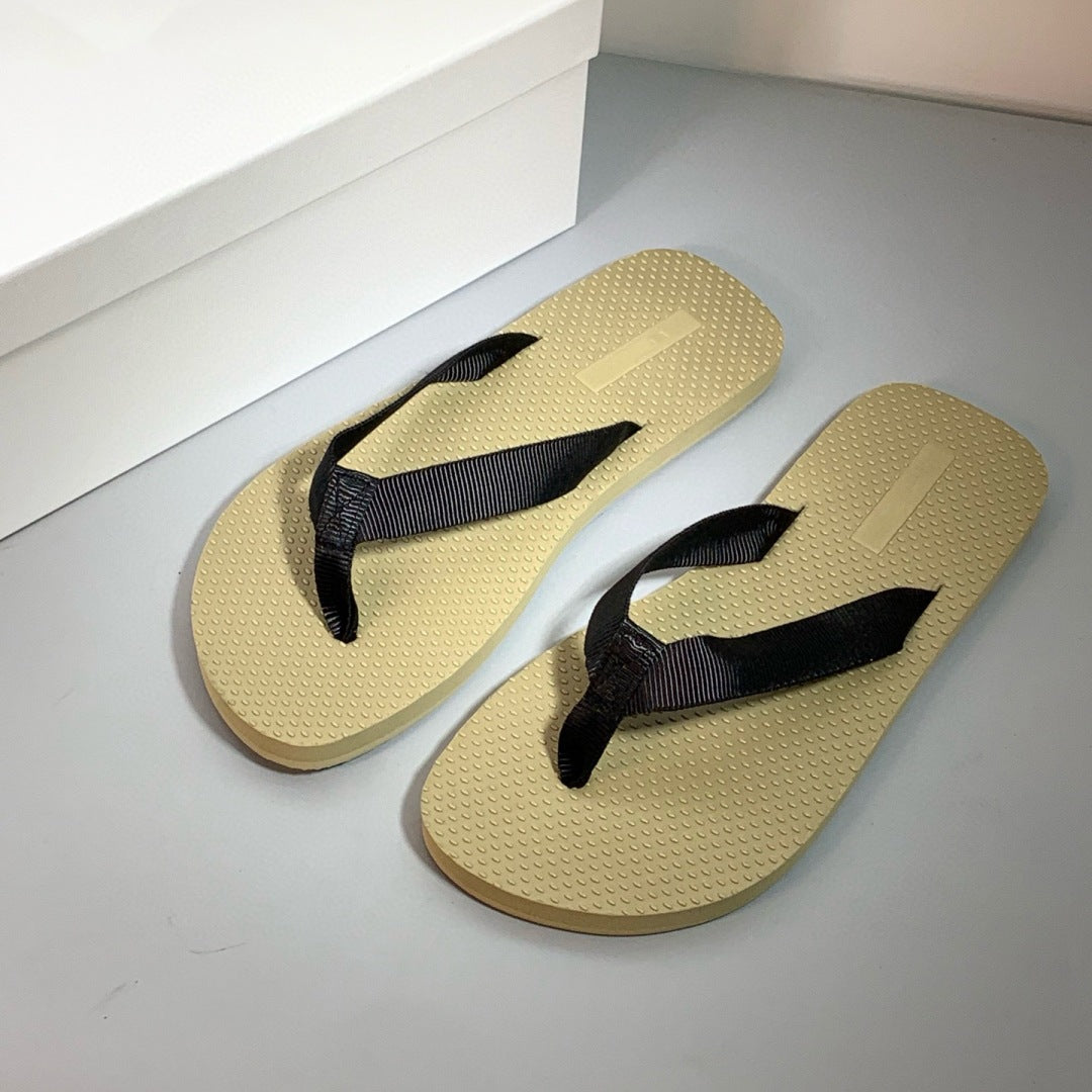 Women's Niche Minimalist Ribbon Platform Outer Wear Flat Slippers