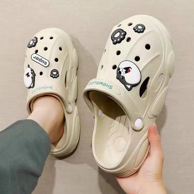 Men's Hole Summer Outdoor Cartoon Platform Beach Sandals