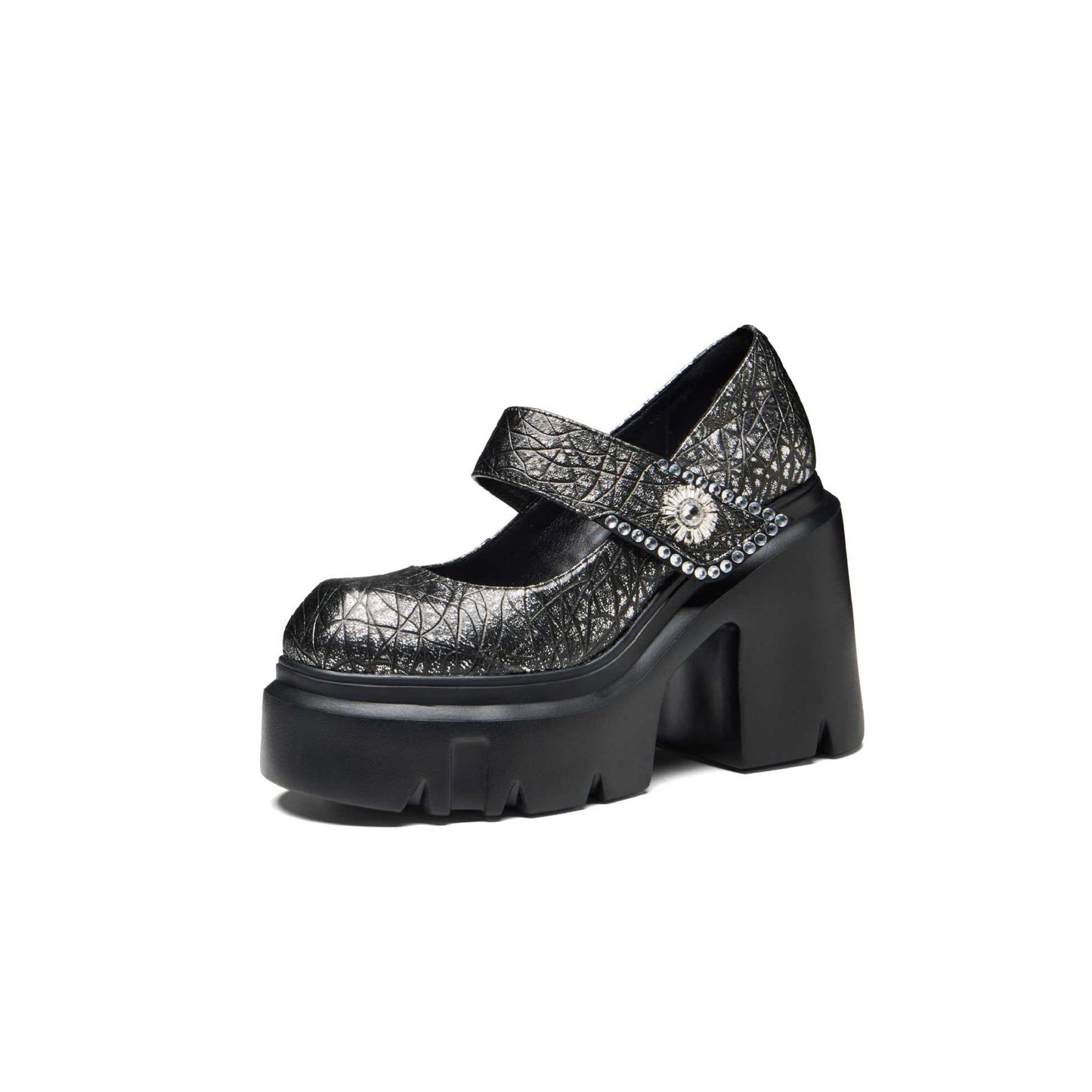 Women's Style Thick-soled Skirt Thick Super High Mary Leather Shoes