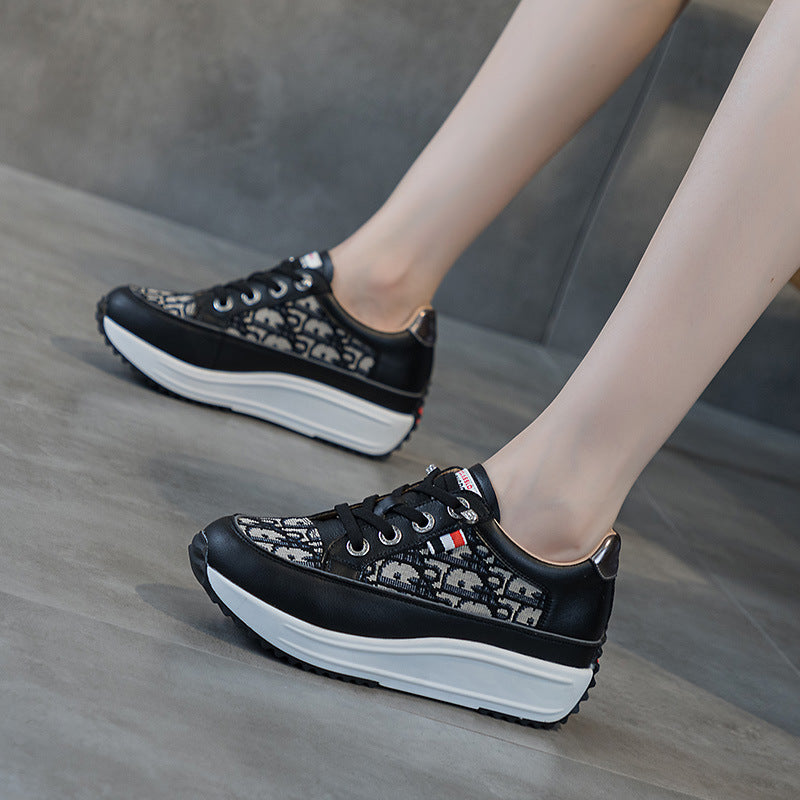 Women's Height Increasing Insole Thin Small Platform Thick Bottom Women's Casual Shoes