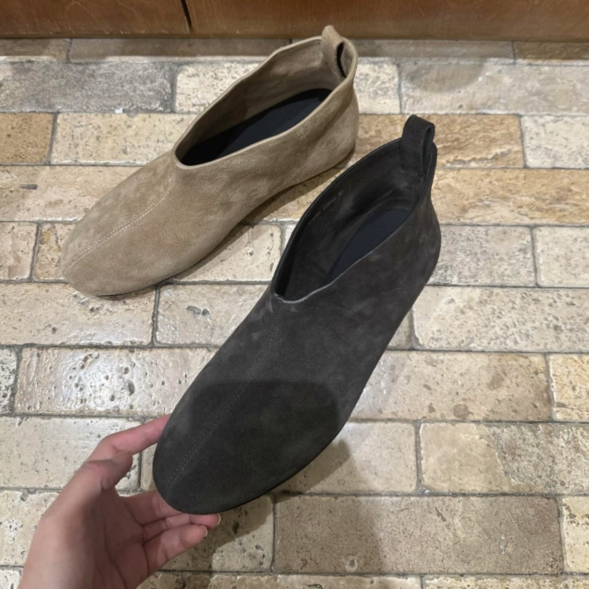 Suede Round Toe Flat Bottom Skinny Booties Female Women's Leather Boots