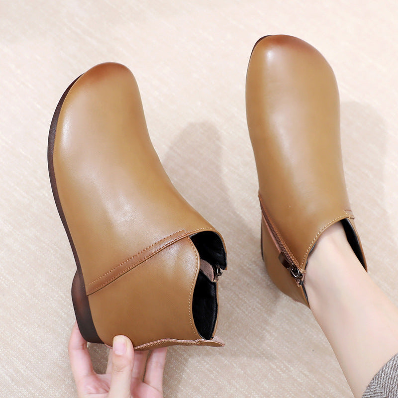 Women's Toe Flat Mom Winter Fleece Lined Women's Shoes