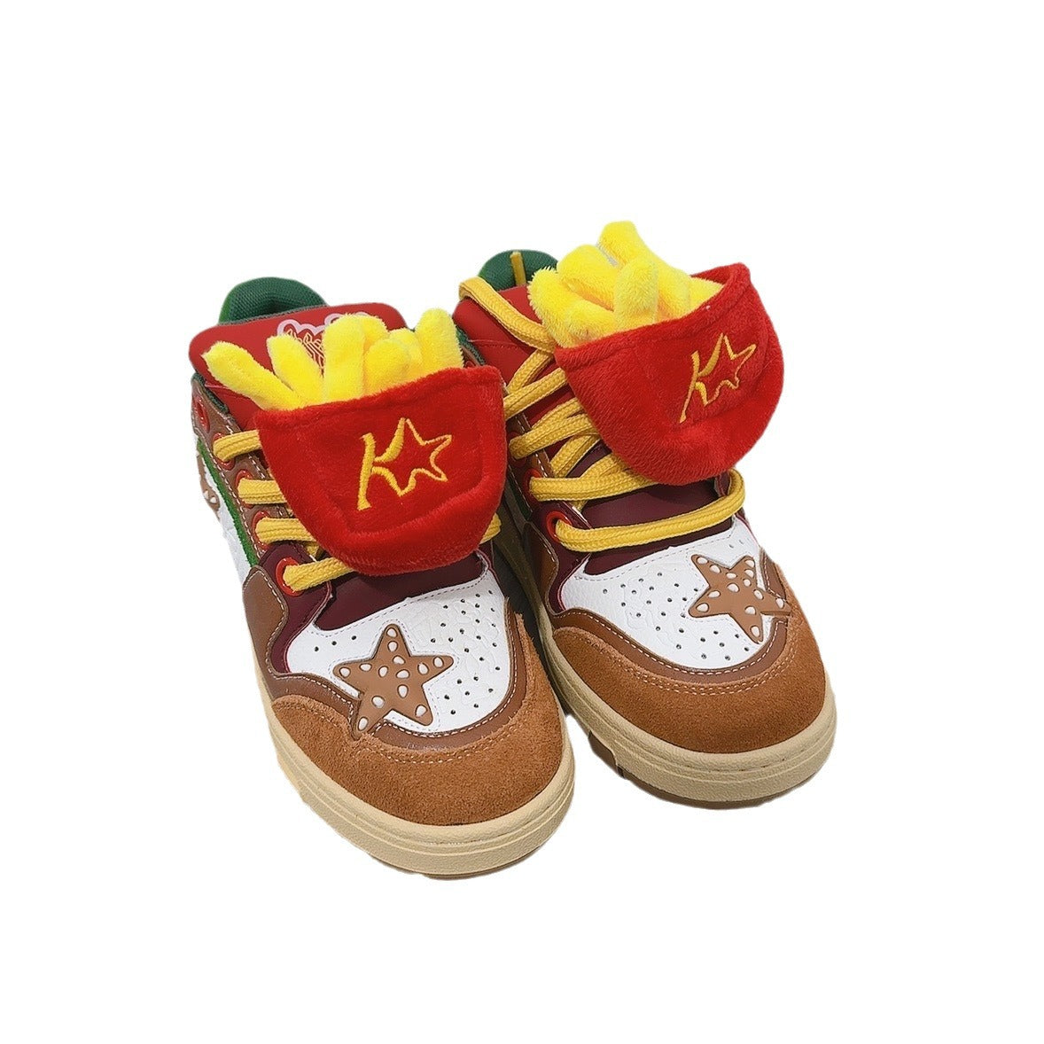 Women's & Men's Increased Lovers Hamburger Fries Star National Sneakers