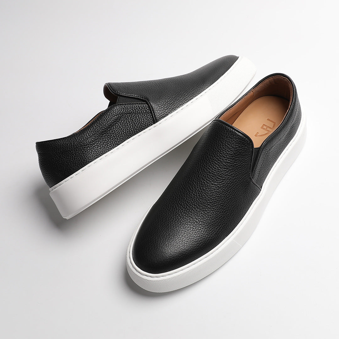Men's White Breathable Fashion Versatile Slip-on Board Trendy Driving Loafers