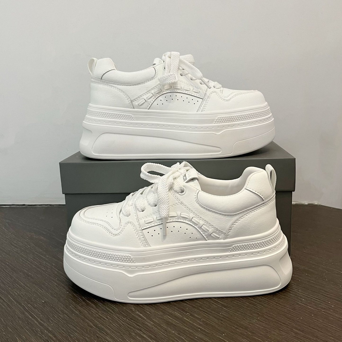 Women's Small Raise The Bottom Platform For White Women's Casual Shoes