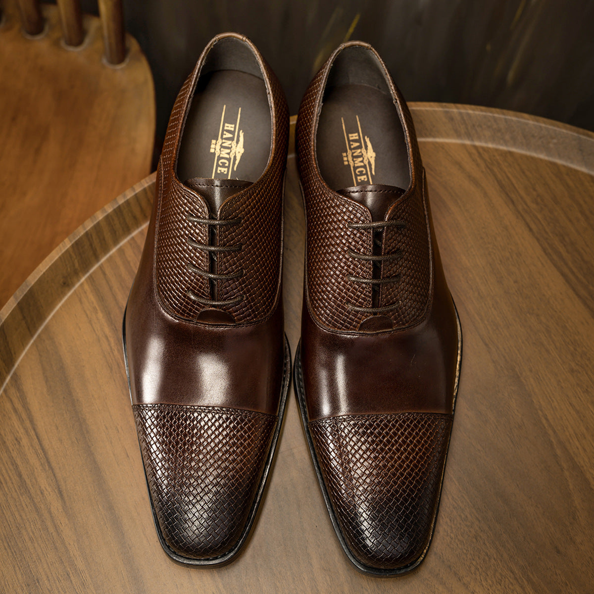 Men's Formal Fashion Office Stitching Oxford Black Wedding Best Men's Business Leather Shoes