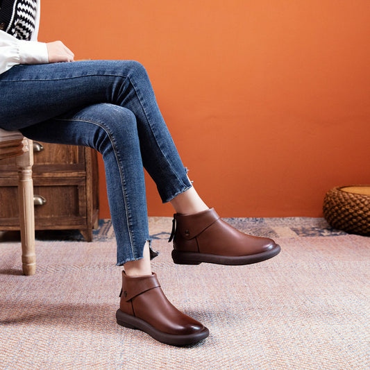 Women's Booties Vintage Soft Bottom Martin Female Boots