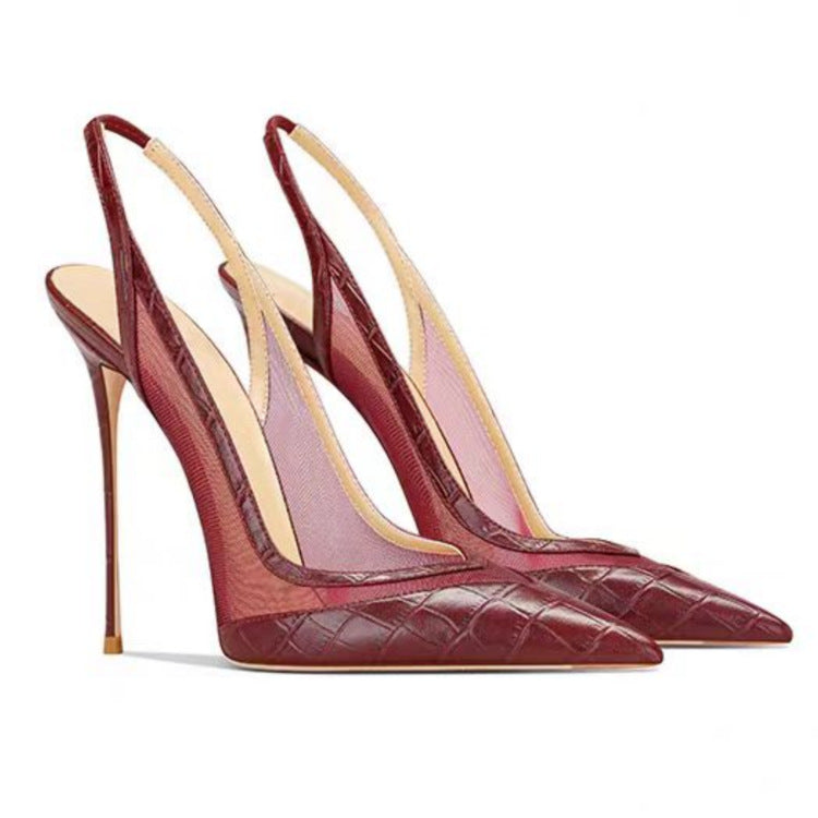 Shallow Mouth Back Strap Side Empty Stiletto Heels