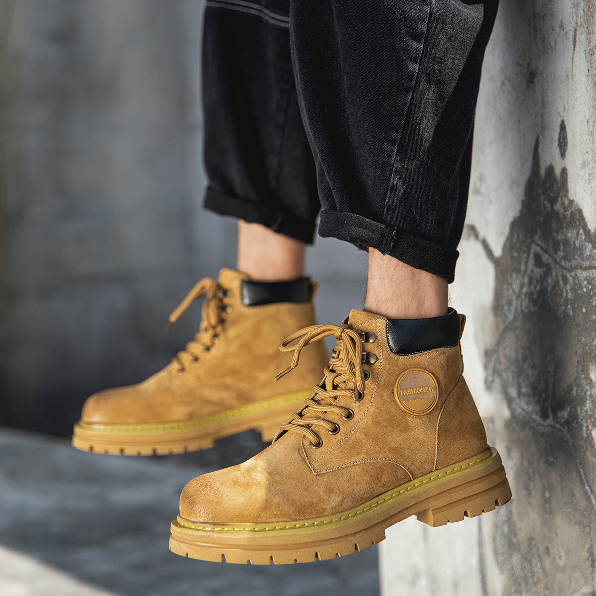 Men's American Retro Martin Fleece-lined Warm High Boots