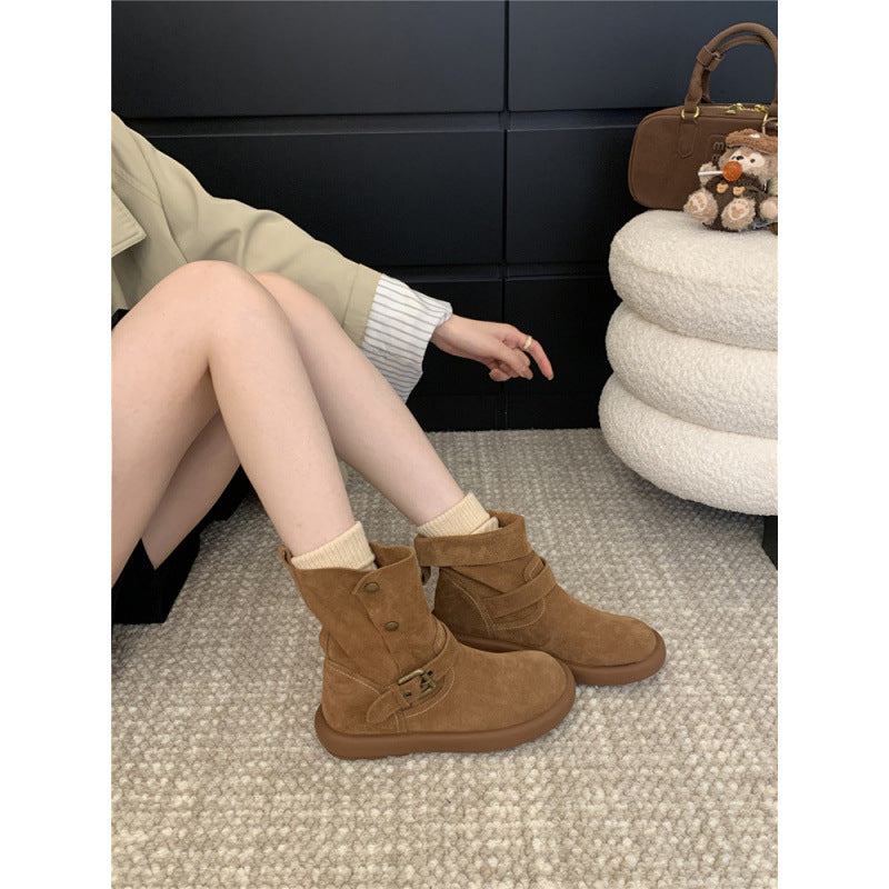 Women's Retro Booties Korean Style Martin Ankle Boots