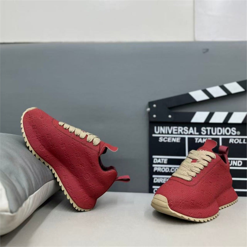 Men's Winter Fashion Trendy Printed Thick Bottom Color Men's Casual Shoes