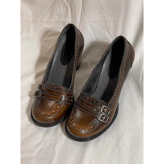 Style Belt Buckle Chunky High Mary Loafers