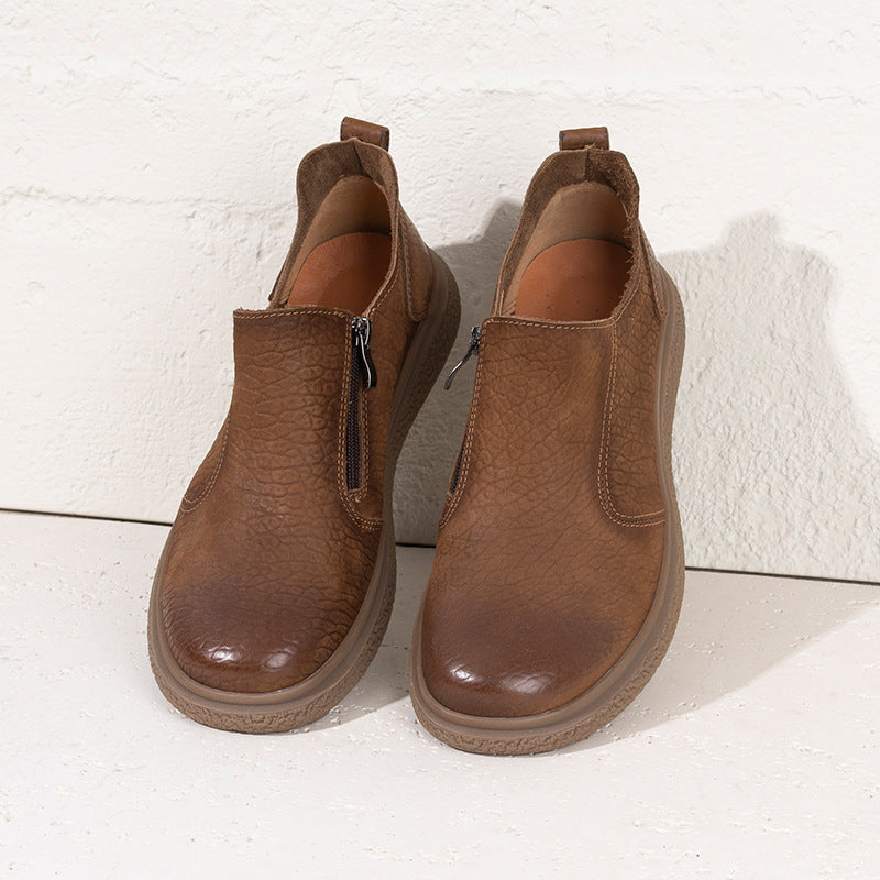 Men's Travel First Layer Cowhide Spring Soft Bottom Breathable Side Men's Casual Leather Shoes