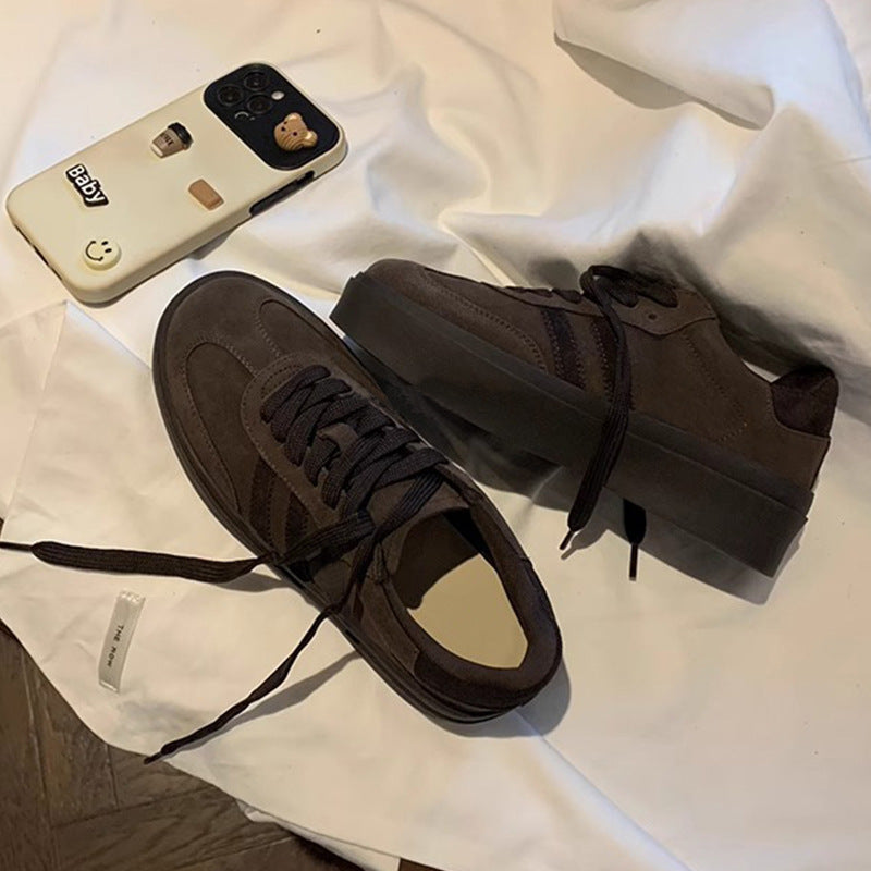 Women's Sole Height Increasing German Training Color Casual Shoes