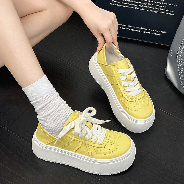 Women's Thick-soled White Two-way Wear German Training Sneakers