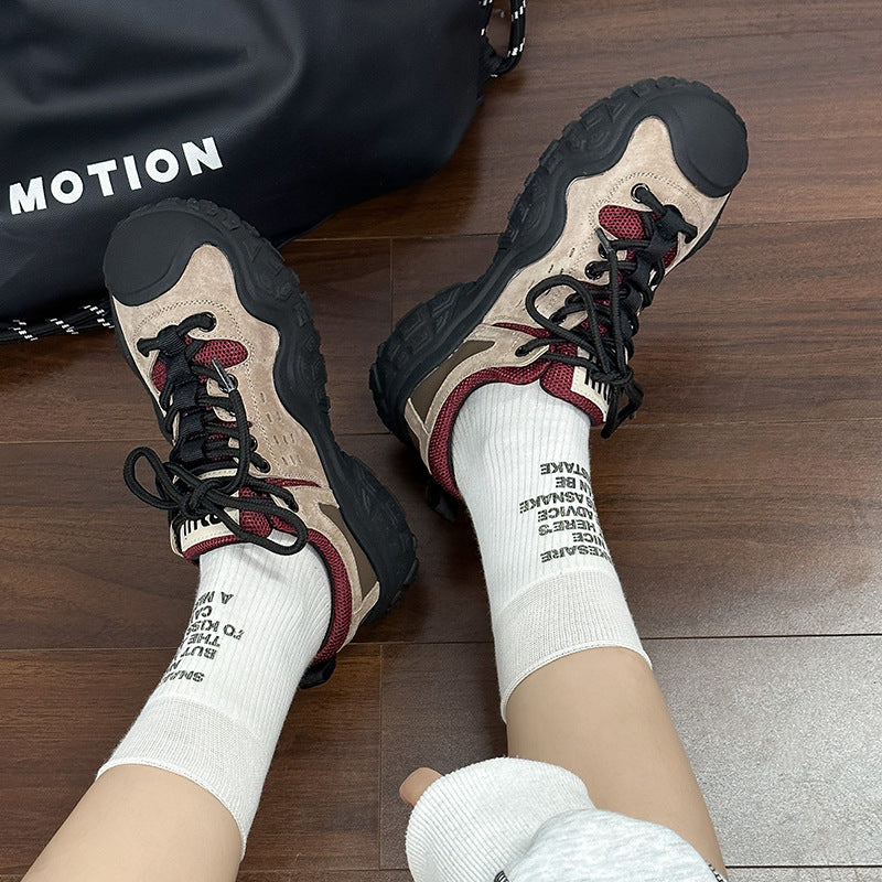 Women's Grape Mom Ugly Cute Color Matching Outdoor Hiking Women's Sports Shoes
