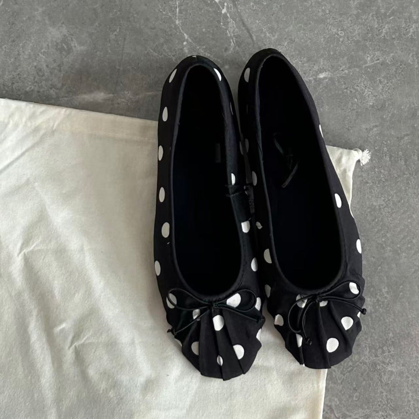 Women's Ballet Early Spring Pleated Satin Round Head Women's Fashion Shoes