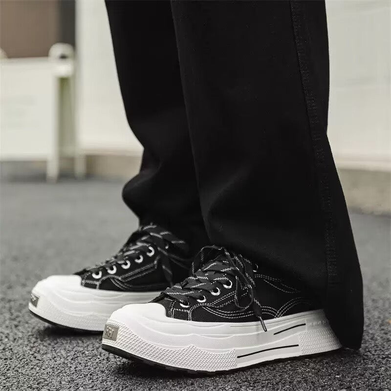 Women's & Men's Versatile Trendy Breathable Platform Retro Couples For Black Men's Board Shoes