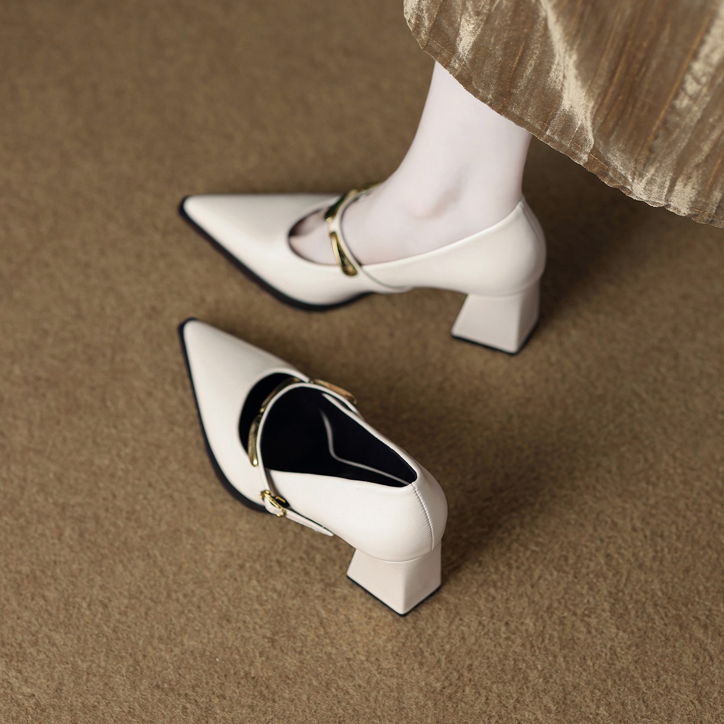 Women's Sheepskin High-grade Shallow Mouth Pumps Not Tired Feet High Women's Fashion Shoes