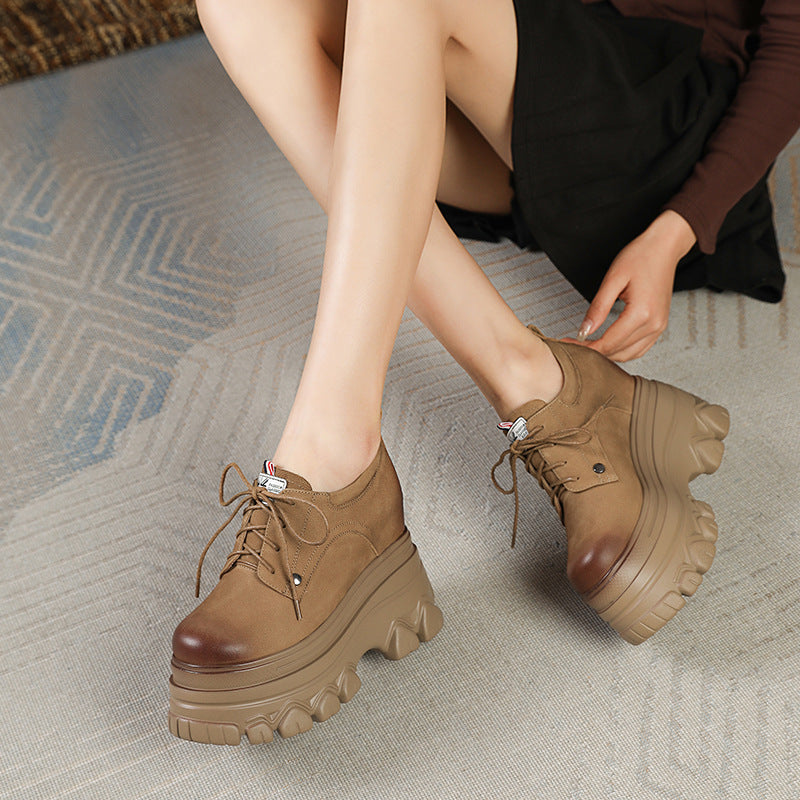 Women's Insole Deep Mouth Pumps Platform Genuine Women's Casual Shoes