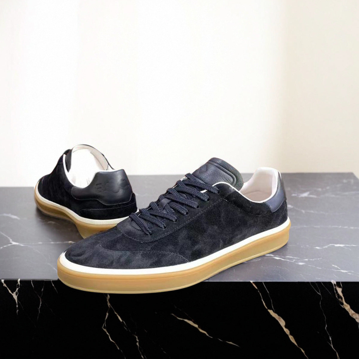 Men's German Training Cowhide Suede Platform Casual Shoes