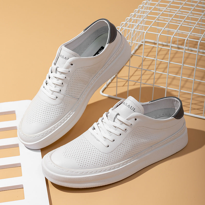 Men's Style Fashion Soft Bottom Breathable White Sneakers