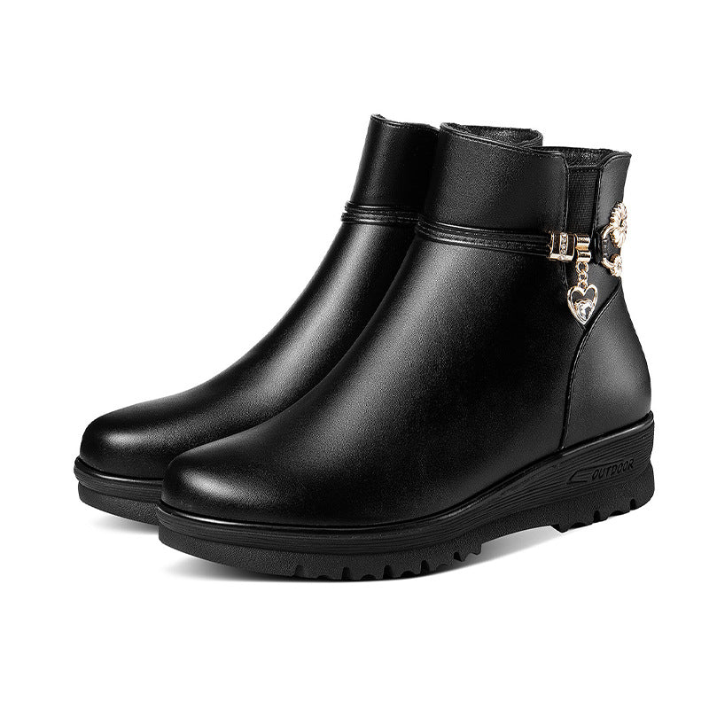 Soft Sole Spring Fleece-lined Thickened Female Women's Shoes