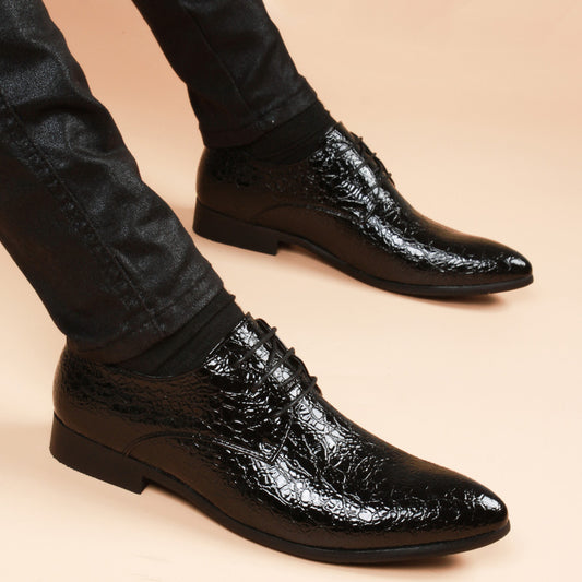 Men's Crack Sense Fashion Trend Cool British Men's Business Leather Shoes