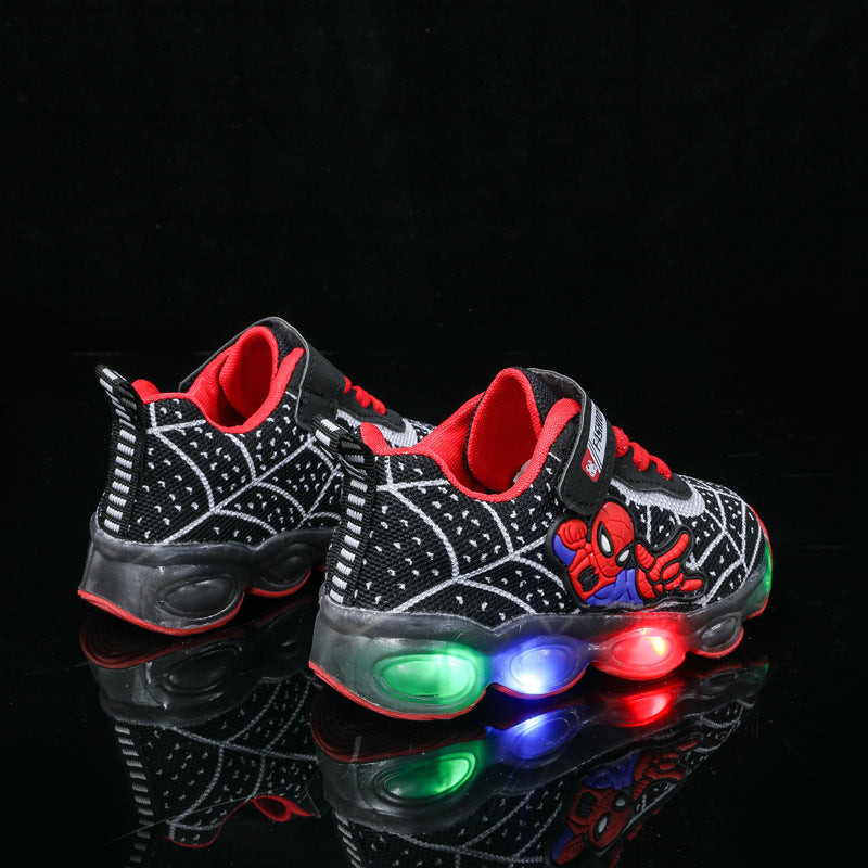 Children's Cartoon Sports Mesh Breathable Luminescent Lamp Kid's Sneakers