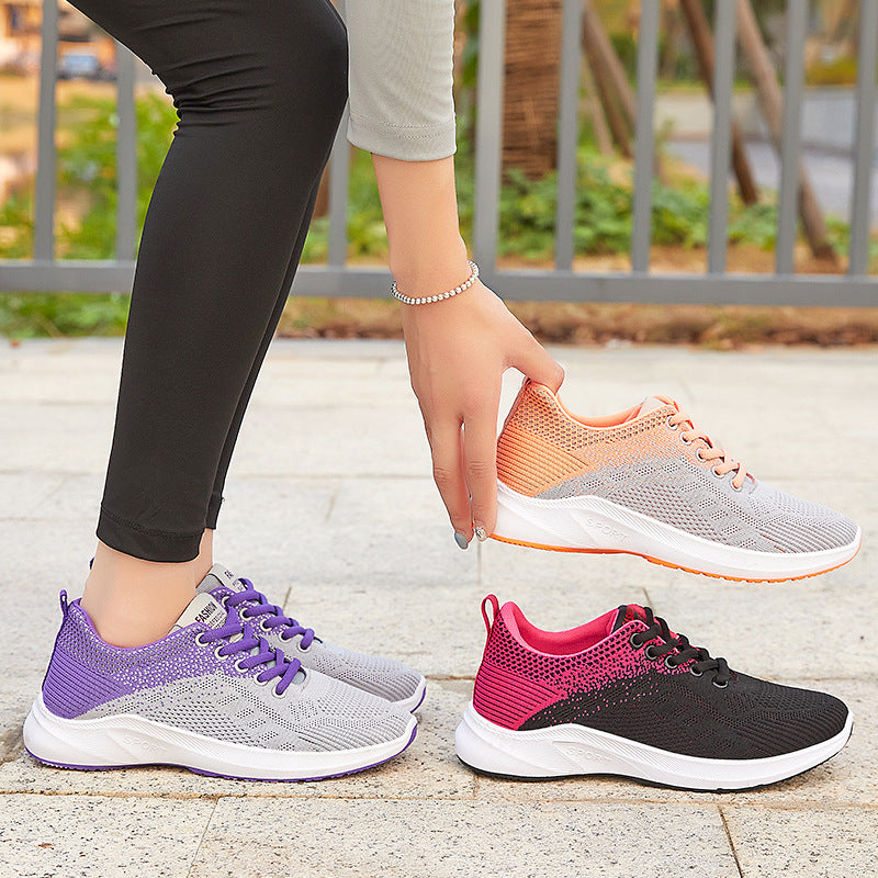 Women's Breathable Flying Woven Female Fashion Sneakers