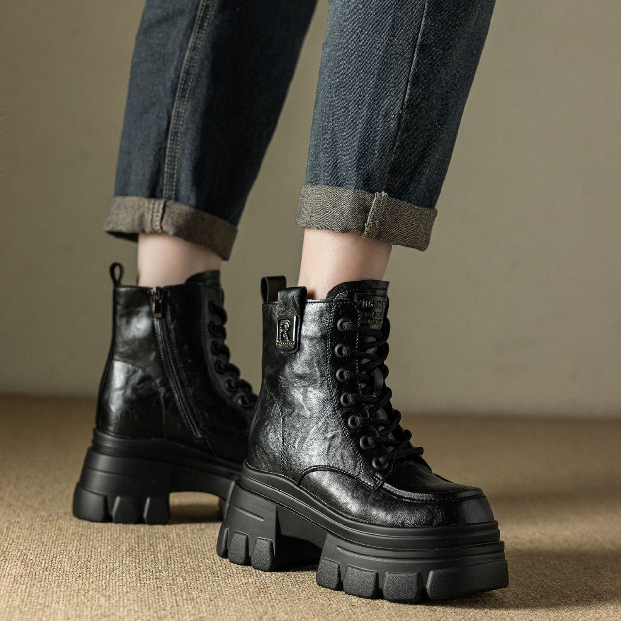 Women's Martin Elevator Small Platform Ankle Retro Easy Women's Casual Shoes
