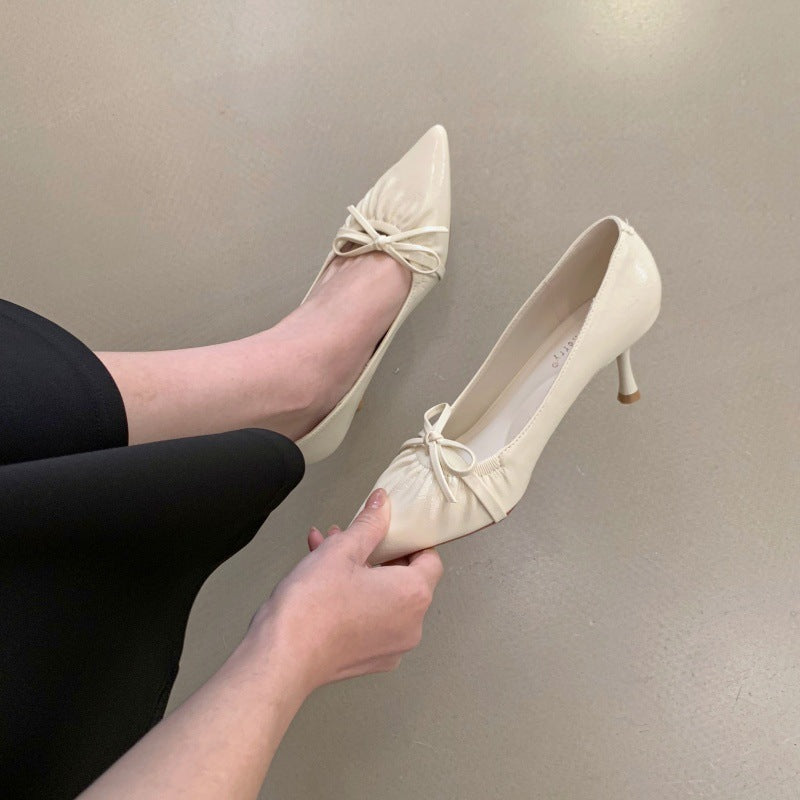 French Style Stiletto Low-cut Pointed Toe Western Women's Fashion Shoes