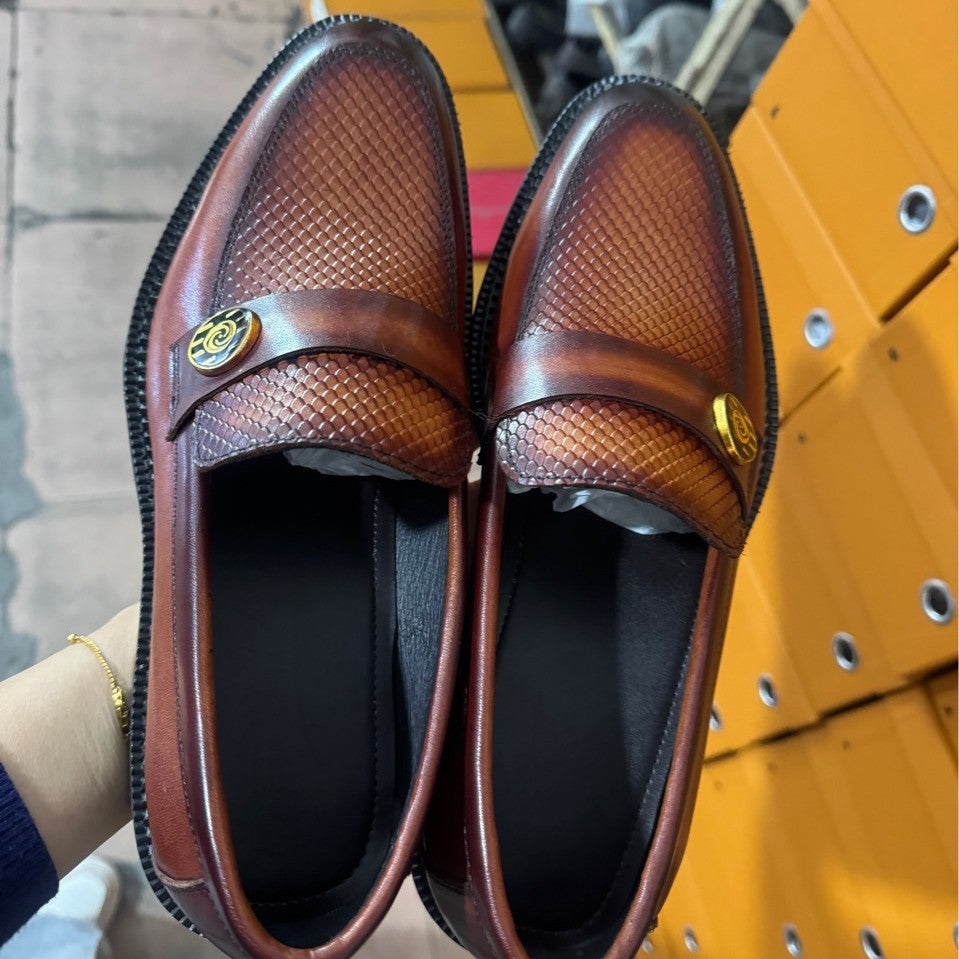 Men's Original Standard Box Soft Trendy Slip-on Lazy Dad Leather Shoes