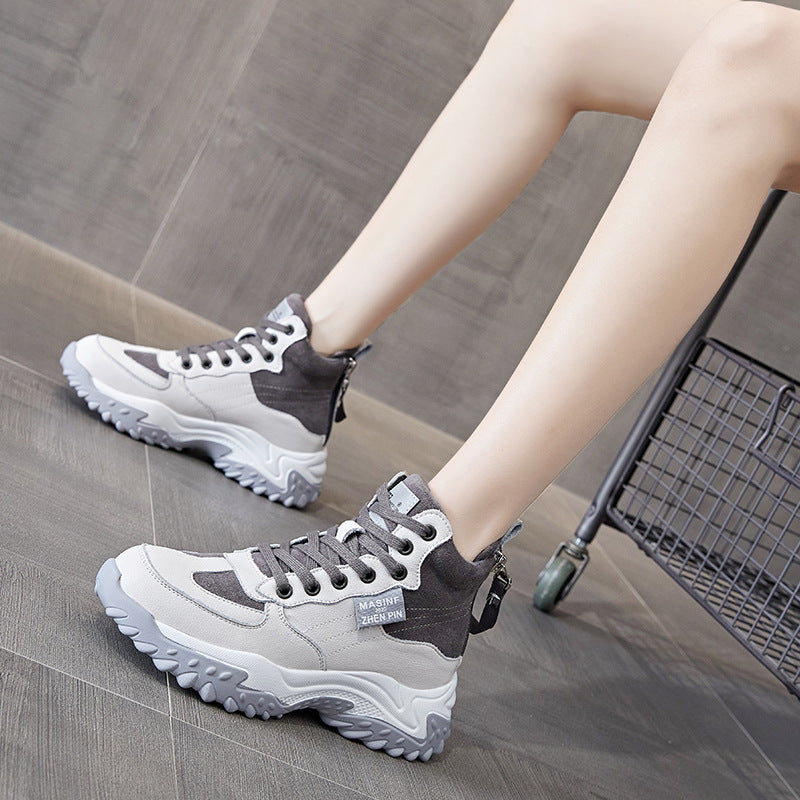 Women's Summer Color Matching Back Double Zip Boots