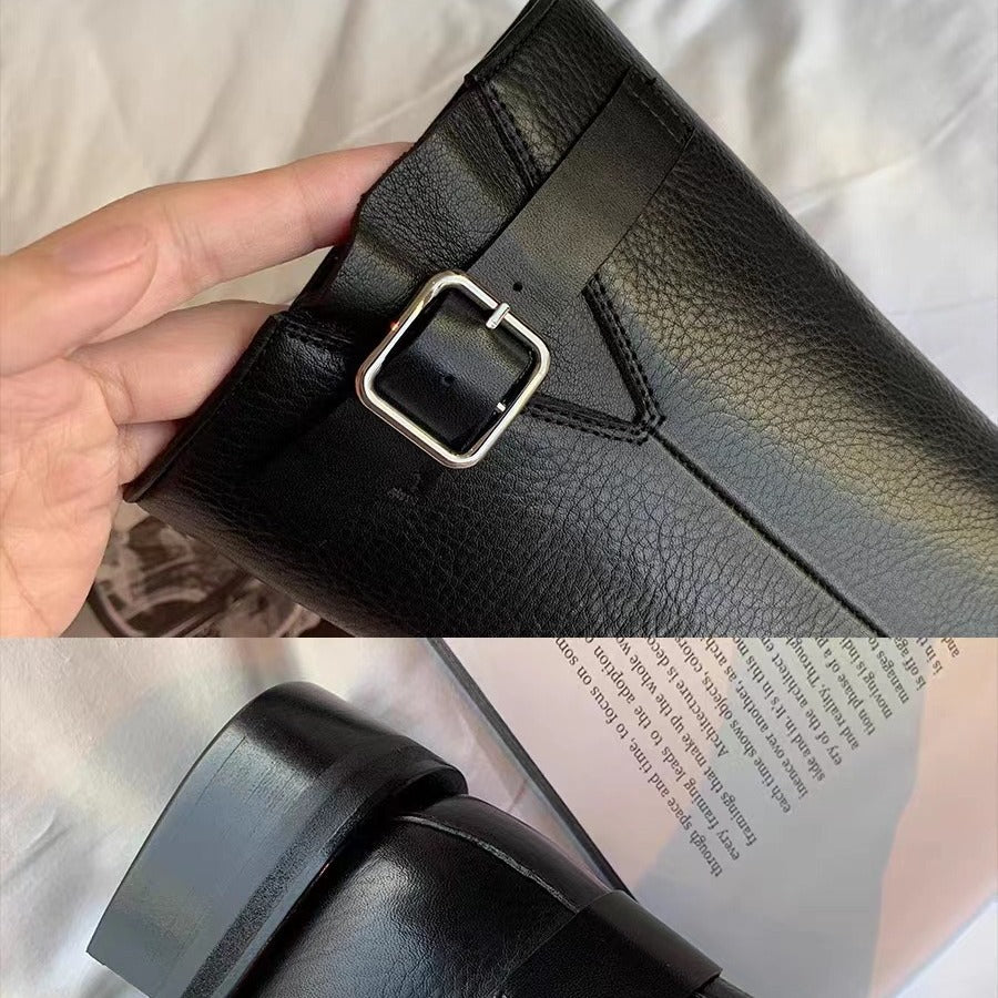 Women's Fans France Cool Vegetable Tanning Vintage Belt Boots