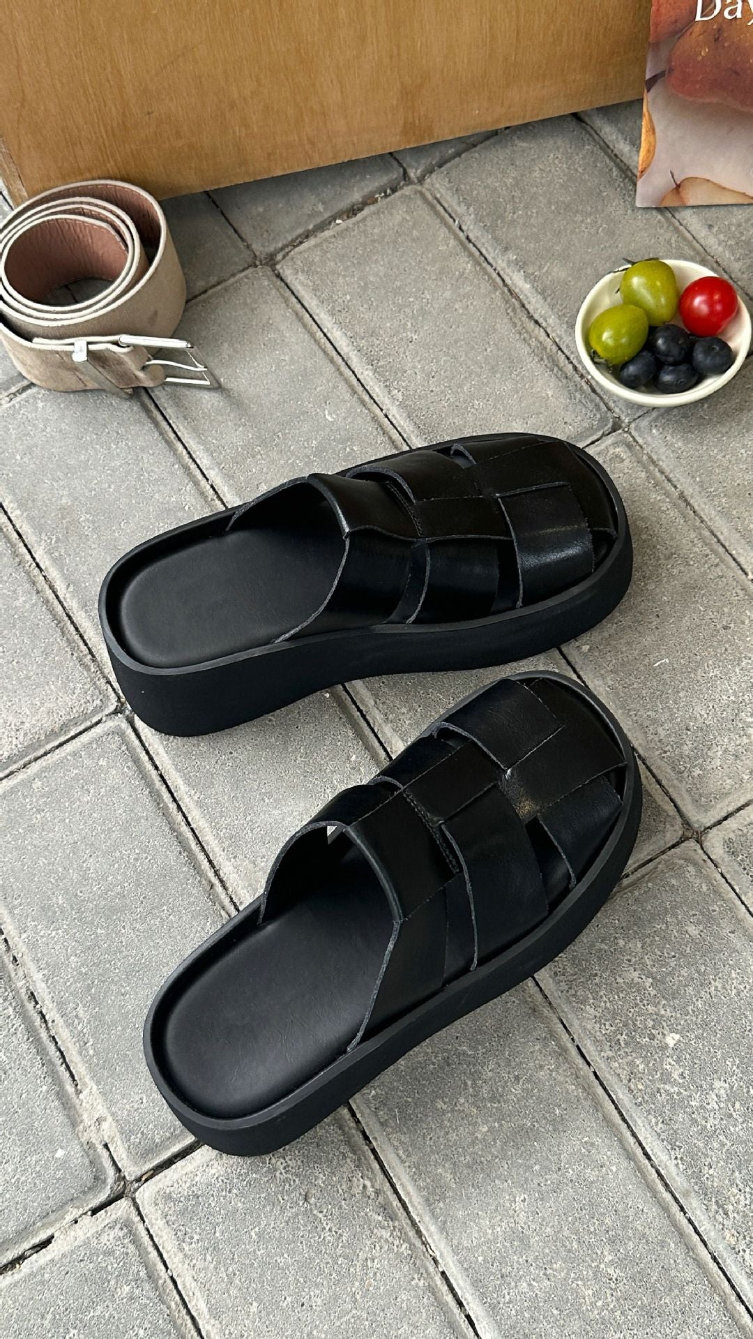 Women's Authentic Toe Box Half Outer Wear Slippers