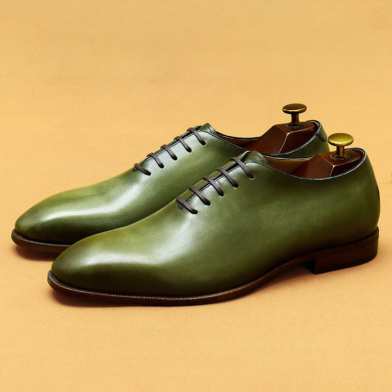 Men's Green Niche Oxford Business Formal Leather Shoes