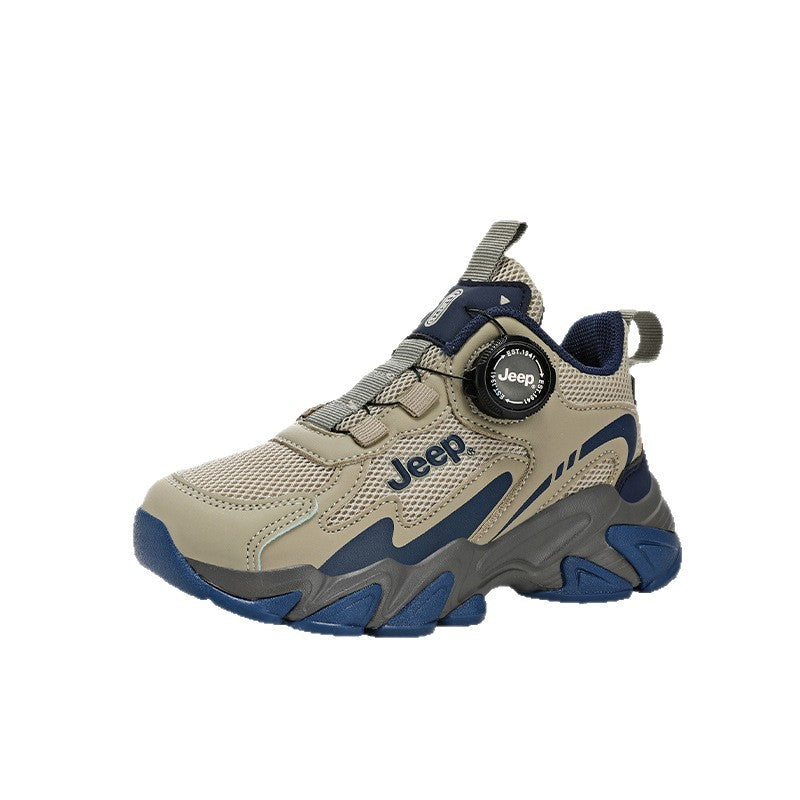 Children's Spring Mesh Surface Breathable Rotary Button Children's Sports Shoes