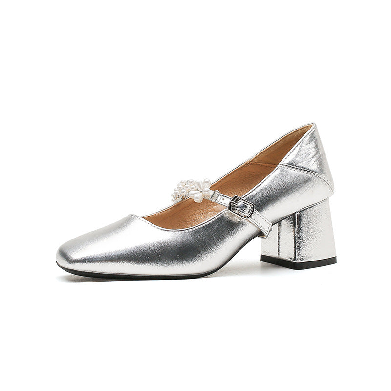 Low-cut Mary Jane Commuter Chunky Not Tired Feet Heels