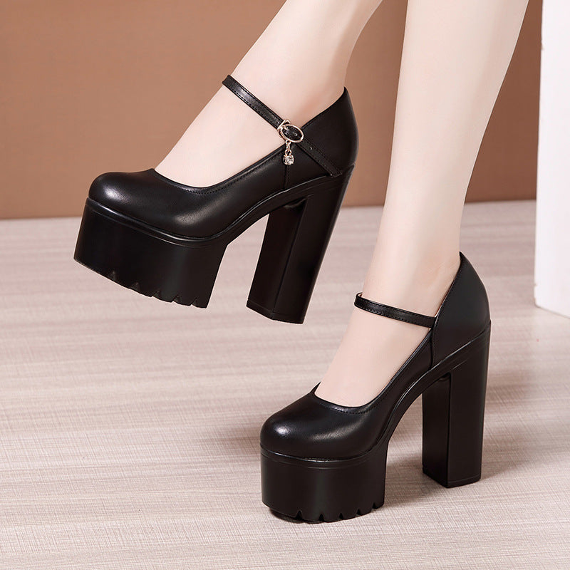 Women's Cheongsam Show Special Thick Bottom Waterproof Platform Round Head Super Women's Fashion Shoes