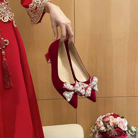 Chunky Bridal Small Size Main Dress Large Loose Fat Women's Fashion Shoes