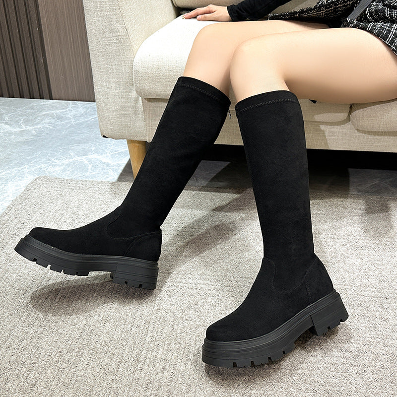 Women's Platform Plus Size Fat Feet Wide Boots