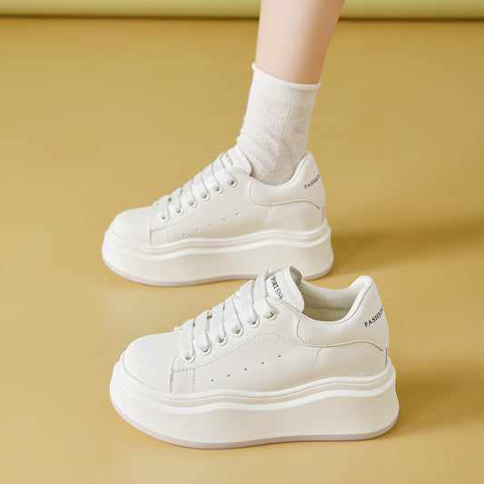 Women's Small Genuine Thick-soled Mcqueen White Spring Casual Shoes