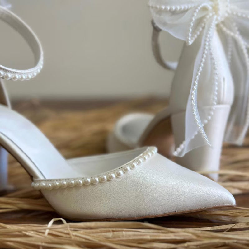 Women's Chunky Hollow High Summer White Wedding Women's Fashion Shoes