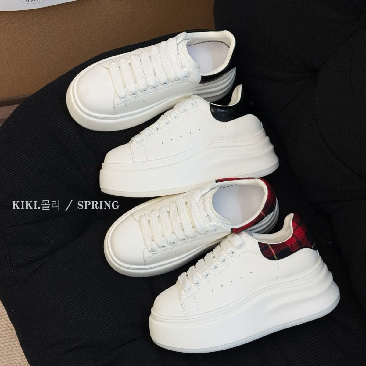 Women's Thick-soled High-rise White Fashion Sports Versatile Sneakers