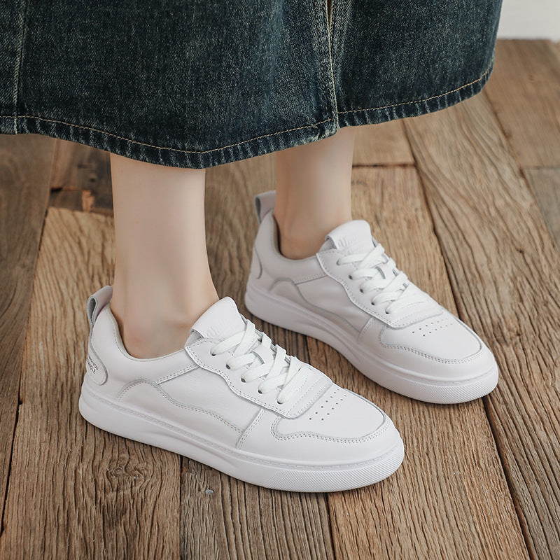 Women's Top Layer Cowhide Summer Flat Sports Portable Men's Shoes